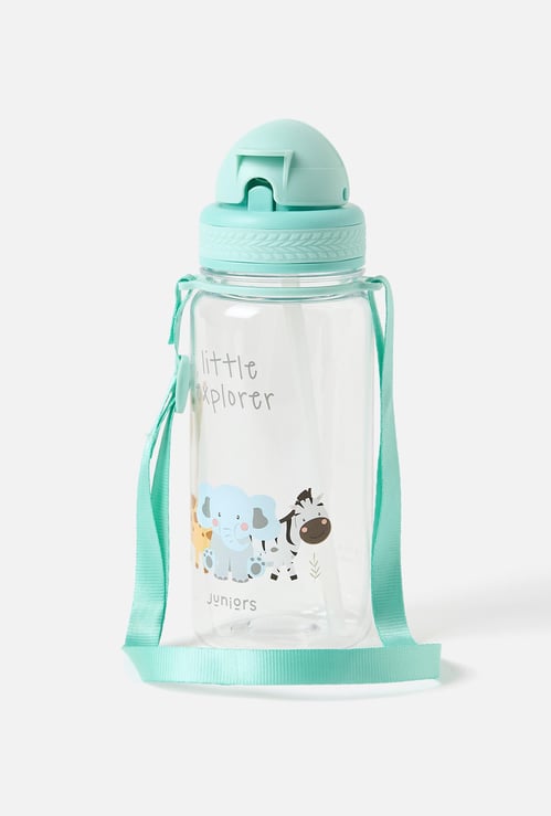 Juniors Animal Print Tritan Flip Straw Bottle - 350 ml