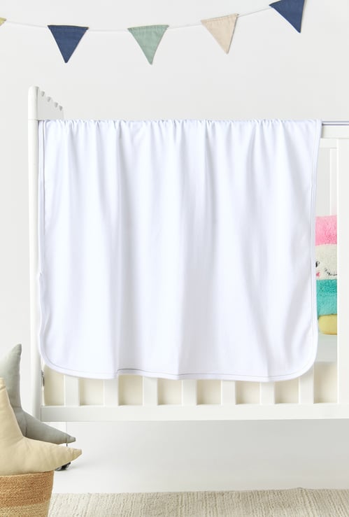 Juniors Solid Receiving Blanket with Piping Detail - 80x80 cm