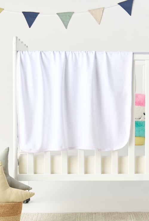 Juniors Solid Receiving Blanket with Piping - 80x80 cm