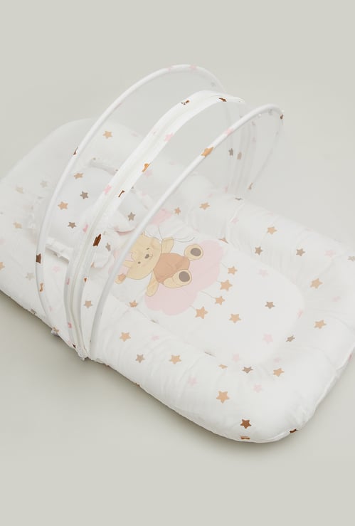 Juniors Printed Bed with Mosquito Net - 50x84 cm