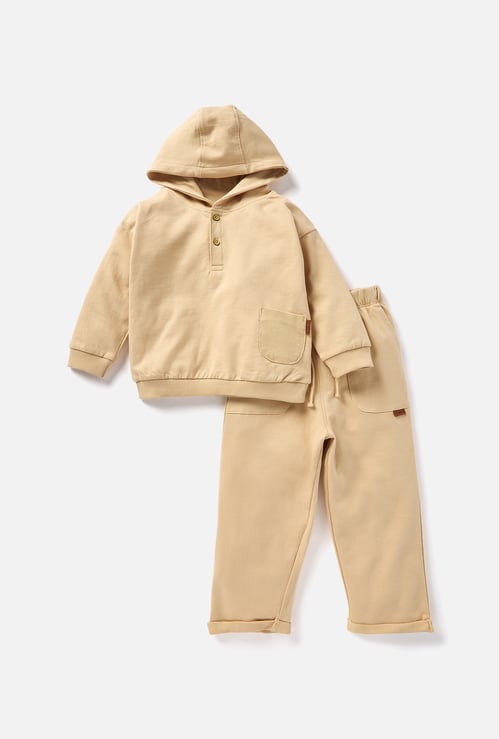 Giggles Solid Long Sleeve Hoodie and Pants Set