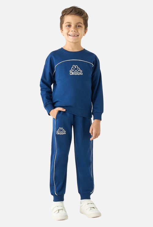Kappa Logo Print Long Sleeves Sweatshirt and Joggers Set