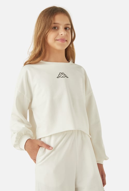 Kappa Logo Print Sweatshirt with Long Sleeves