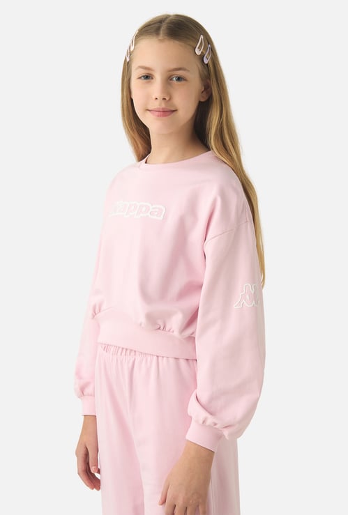 Kappa Logo Print Sweatshirt with Long Sleeves