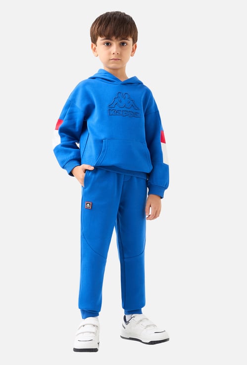 Kappa Logo Embossed Hooded Sweatshirt and Elasticated Joggers Set