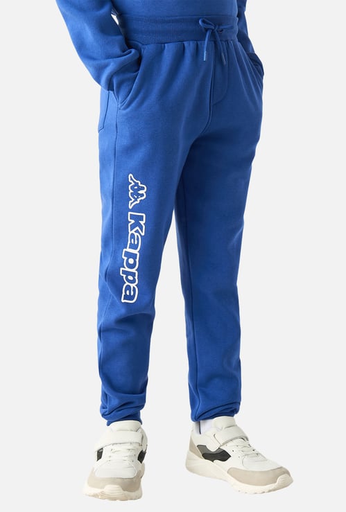 Kappa Logo Print Joggers with Drawstring Closure and Pockets