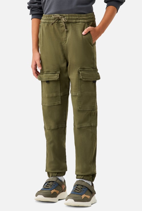 Juniors Boys' Solid Regular Fit Joggers