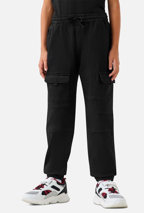 Juniors Boys' Solid Regular Fit Joggers