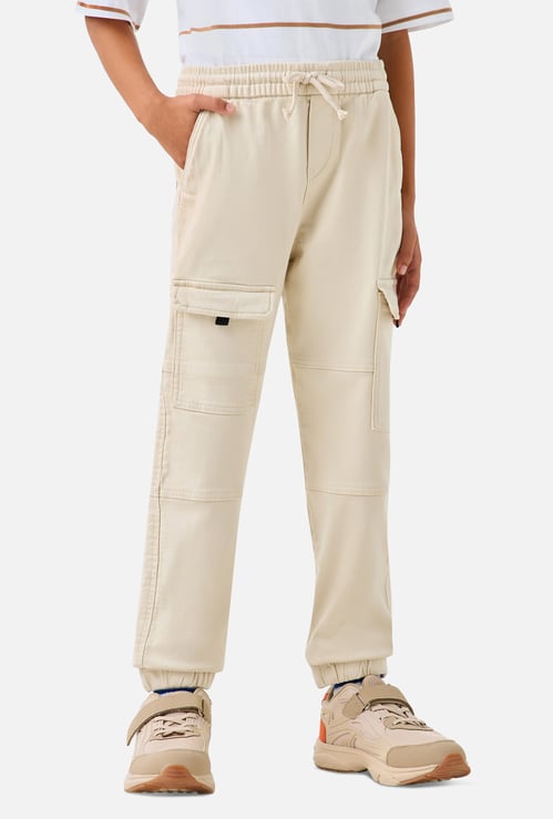 Juniors Boys' Solid Regular Fit Joggers
