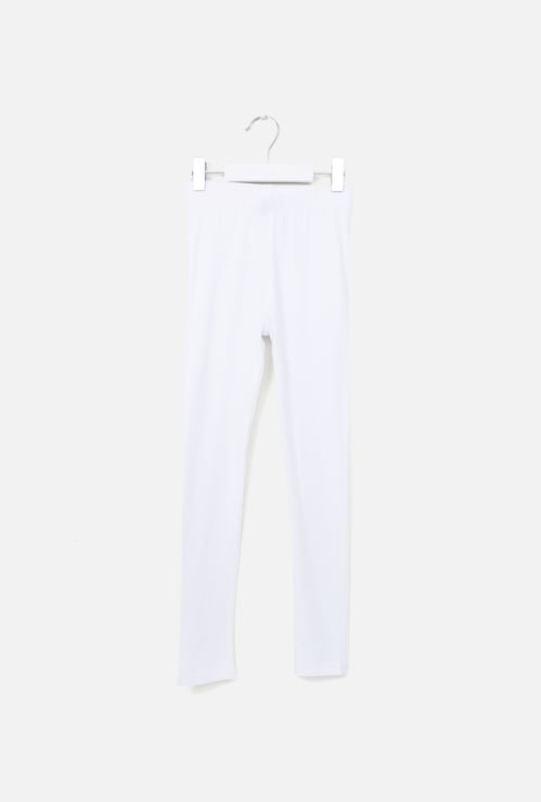 Juniors Solid Leggings with Elasticated Waistband