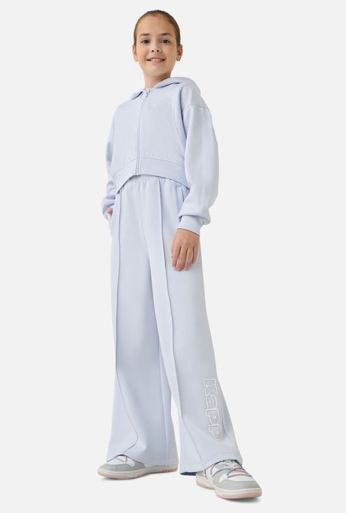 Kappa Logo Detail Long Sleeves Hooded Jacket and Pants Set