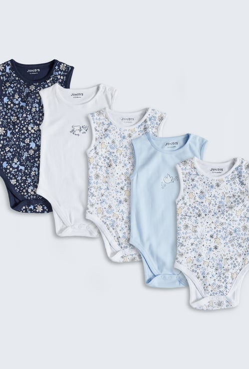 Juniors Floral Printed Bodysuit - Pack of 5