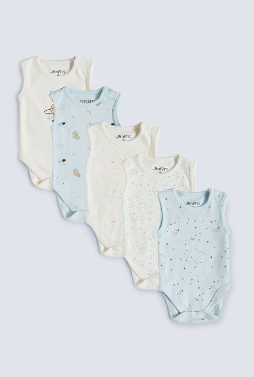 Juniors Printed Sleeveless Bodysuit - Set of 5