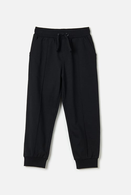 Juniors Solid Joggers with Pockets and Drawstring Closure