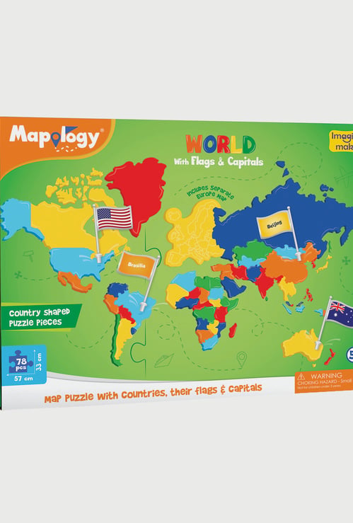 Imagimake Mapology World with Flags and Capitals