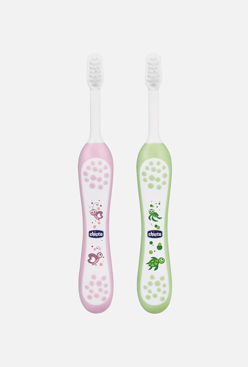 Chicco Printed Baby Toothbrush - Set of 2