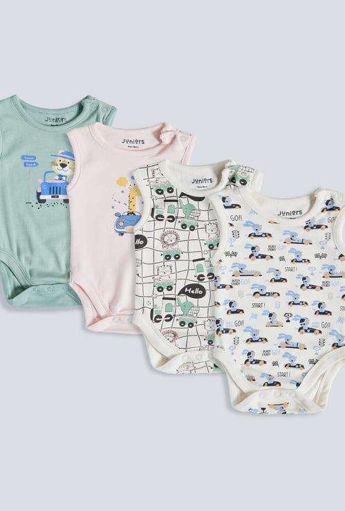 Juniors Printed Sleeveless Bodysuit - Set of 5