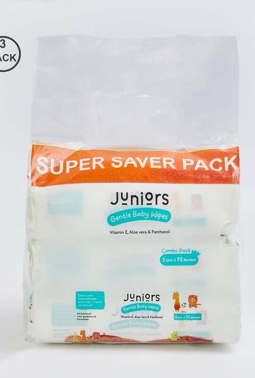 Juniors Gentle Baby Wipes - Pack of 3