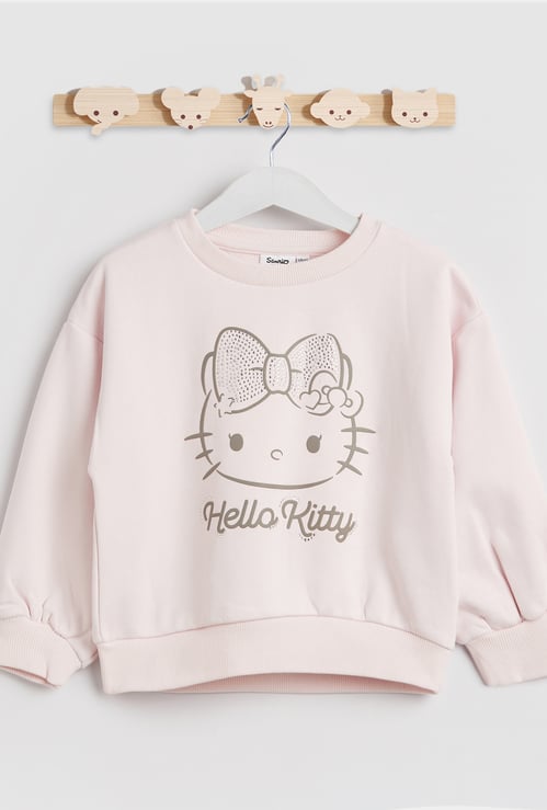 Juniors Hello Kitty Embellished Sweatshirt with Long Sleeves