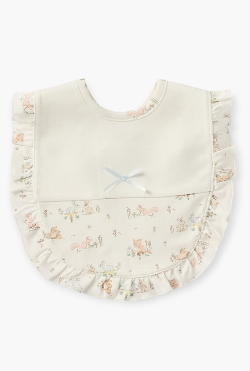 Giggles Printed Bib with Button Closure