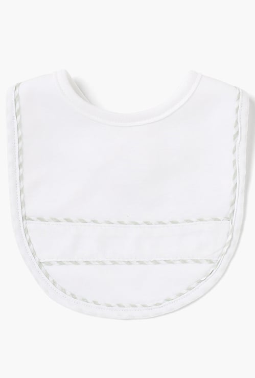 Giggles Piping Detail Bib with Snap Button Closure