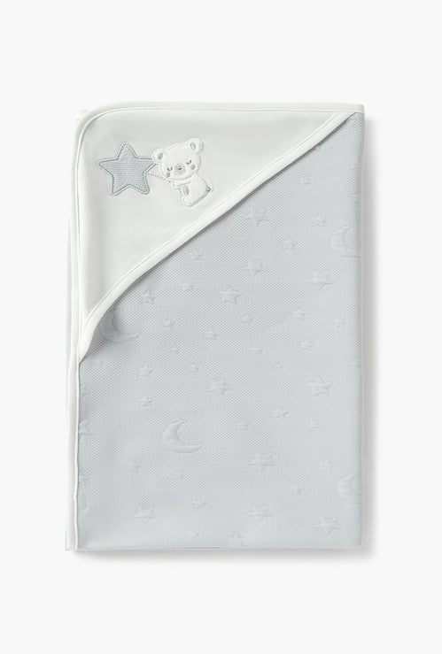 Giggles Moon and Star Embossed Receiving Blanket - 70x70 cm