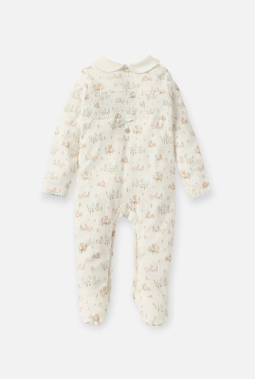 Giggles Printed Closed Feet Sleepsuit with Long Sleeves