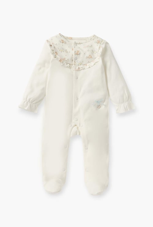 Giggles Printed Closed Feet Sleepsuit with Long Sleeves