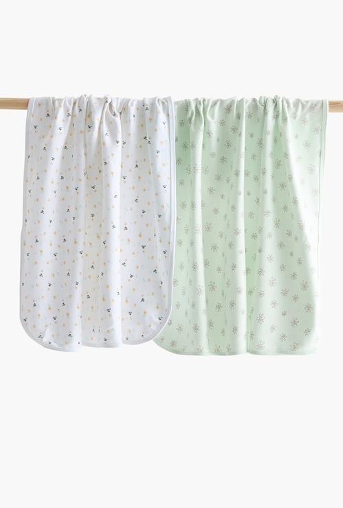 Juniors Printed Receiving Blanket - Set of 2 - 70x70 cm