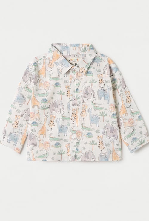 Juniors Printed Shirt with Long Sleeves