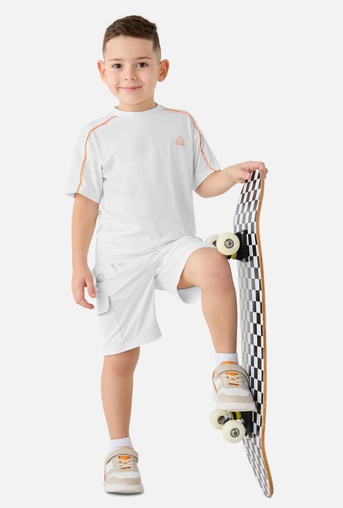 Kappa Logo Print Crew Neck T-shirt and Shorts Set