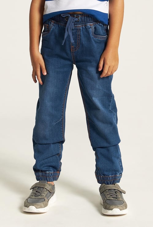 Juniors Boys' Regular Fit Jeans with Drawstring Closure