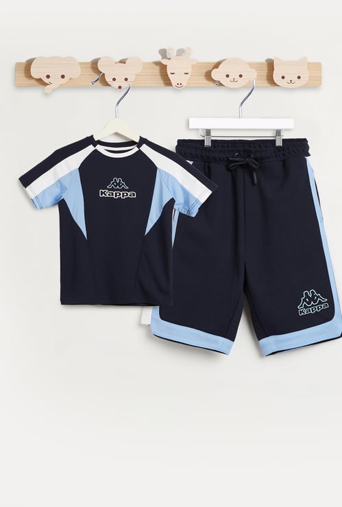 Kappa Knitted Logo Print T-shirt and Shorts Set