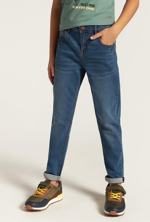 Juniors Boys' Washed Slim Fit Jeans