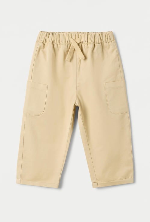 Juniors Solid Pants with Drawstring Closure and Pockets