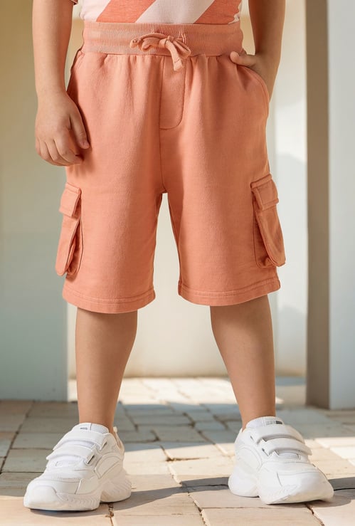 Juniors Solid Shorts with Drawstring Closure and Pockets