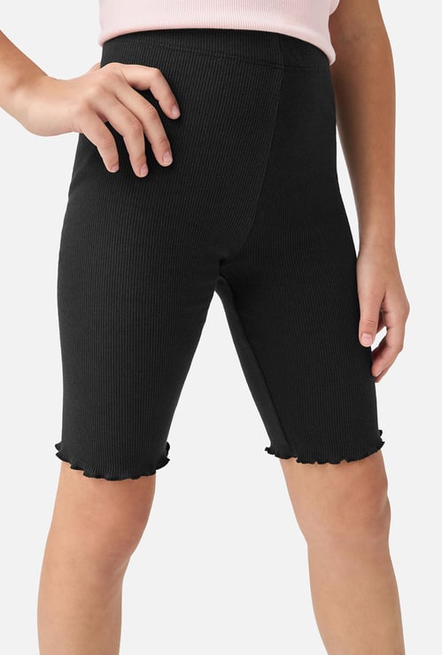 Juniors Ribbed Shorts with Elasticated Waistband