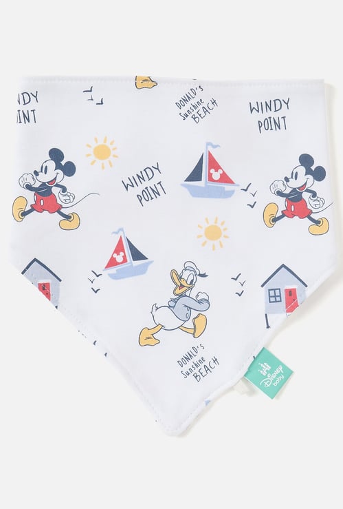 Mickey Mouse Print Bib with Velcro Closure