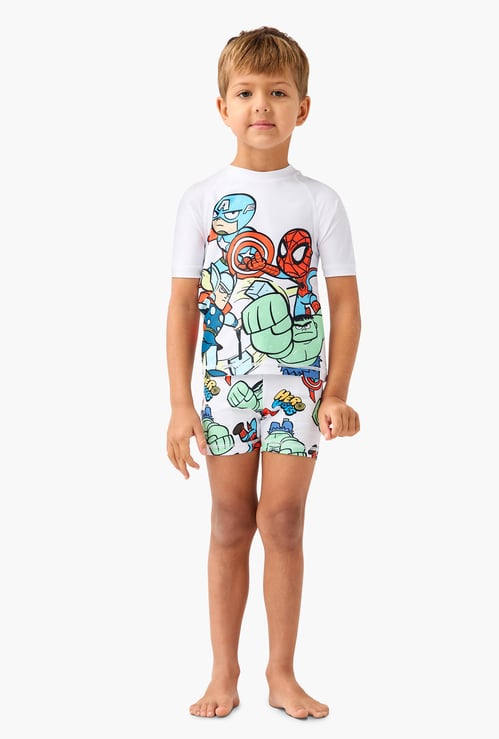 Juniors Avengers Print Swimwear Set