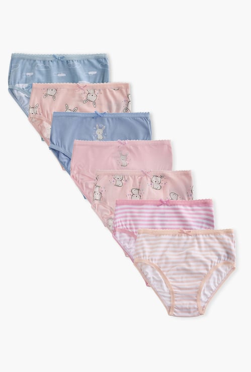 Juniors Printed Briefs with Elasticated Waistband - Set of 7