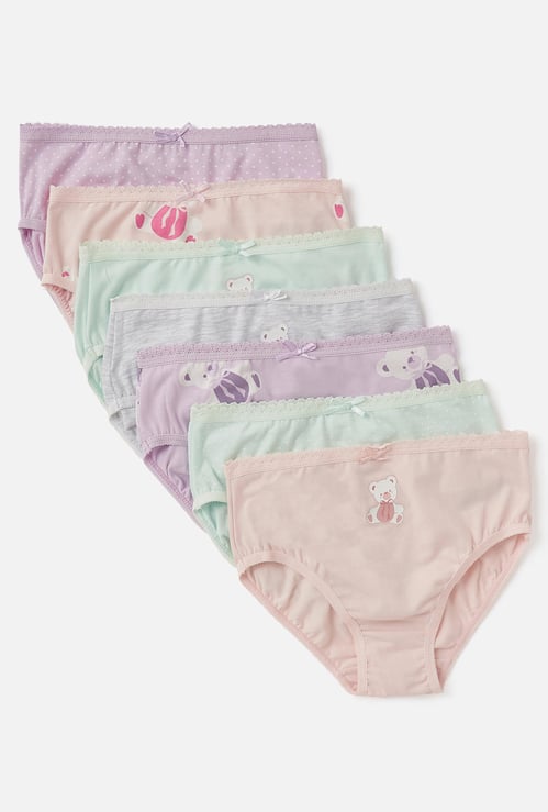 Juniors Printed Briefs with Elasticated Waistband - Set of 7