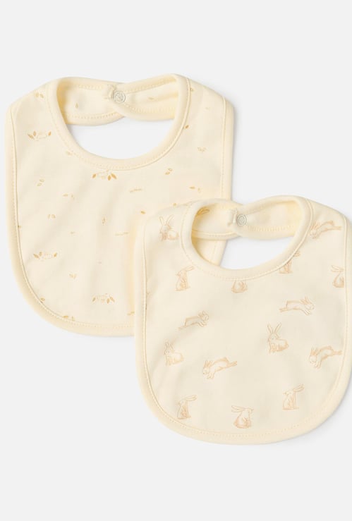Giggles Bunny Print Bib - Set of 2