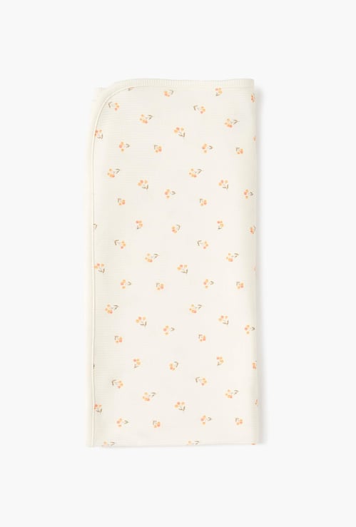 Juniors Floral Print Receiving Blanket - 70x70 cm