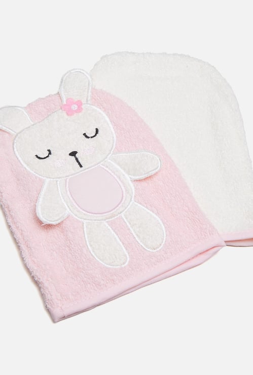 Juniors Embroidered Patch Wash Mitten - Set of 2