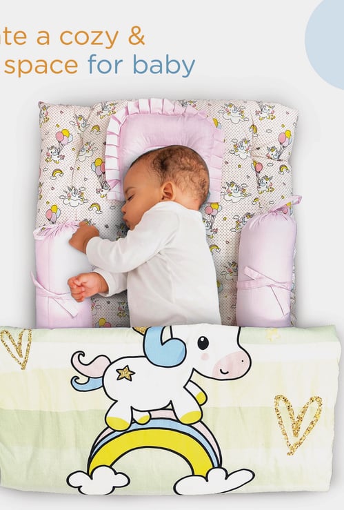Nuluv New Born Unicorn Print Gadda Bed Set - 5 Pcs