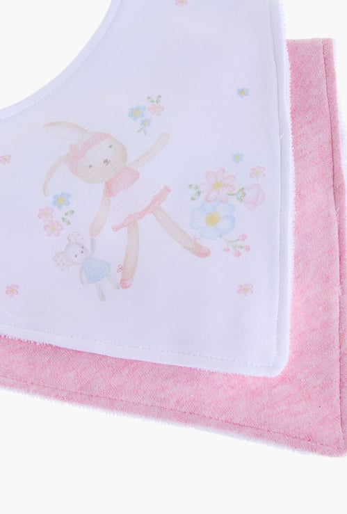 Juniors Printed Muslin Bib with Button Closure - Set of 2