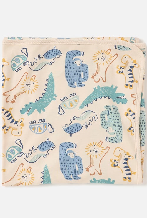 Juniors All-Over Dinosaur Print Receiving Blanket - 70x70 cm