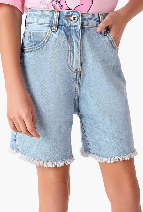 Juniors Washed Denim Shorts