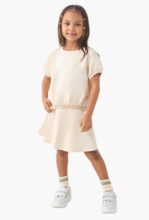 Kappa Logo Print T-shirt and Skirt Set