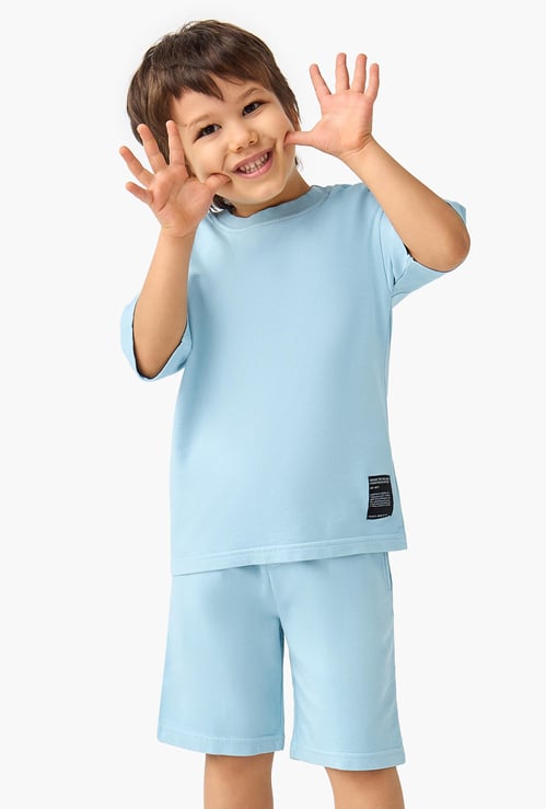 Juniors Solid T-shirt and Shorts Set